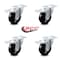 Service Caster 4 Inch Hard Rubber Wheel Swivel Top Plate Caster Set with Total Lock Brake SCC SCC-TTL20S414-HRS-4 - alternate 2